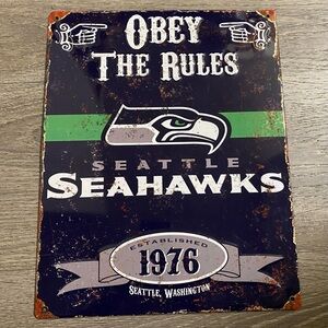 Seattle Seahawks Football Embossed  Metal Sign | Fan | Man Cave